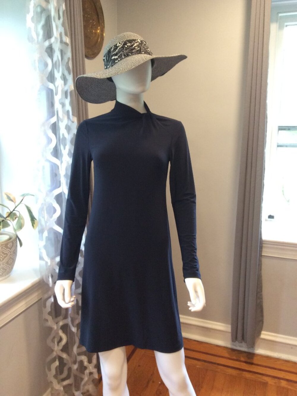 Tommy Hilfiger Black Long Sleeve Mock Neck Dress